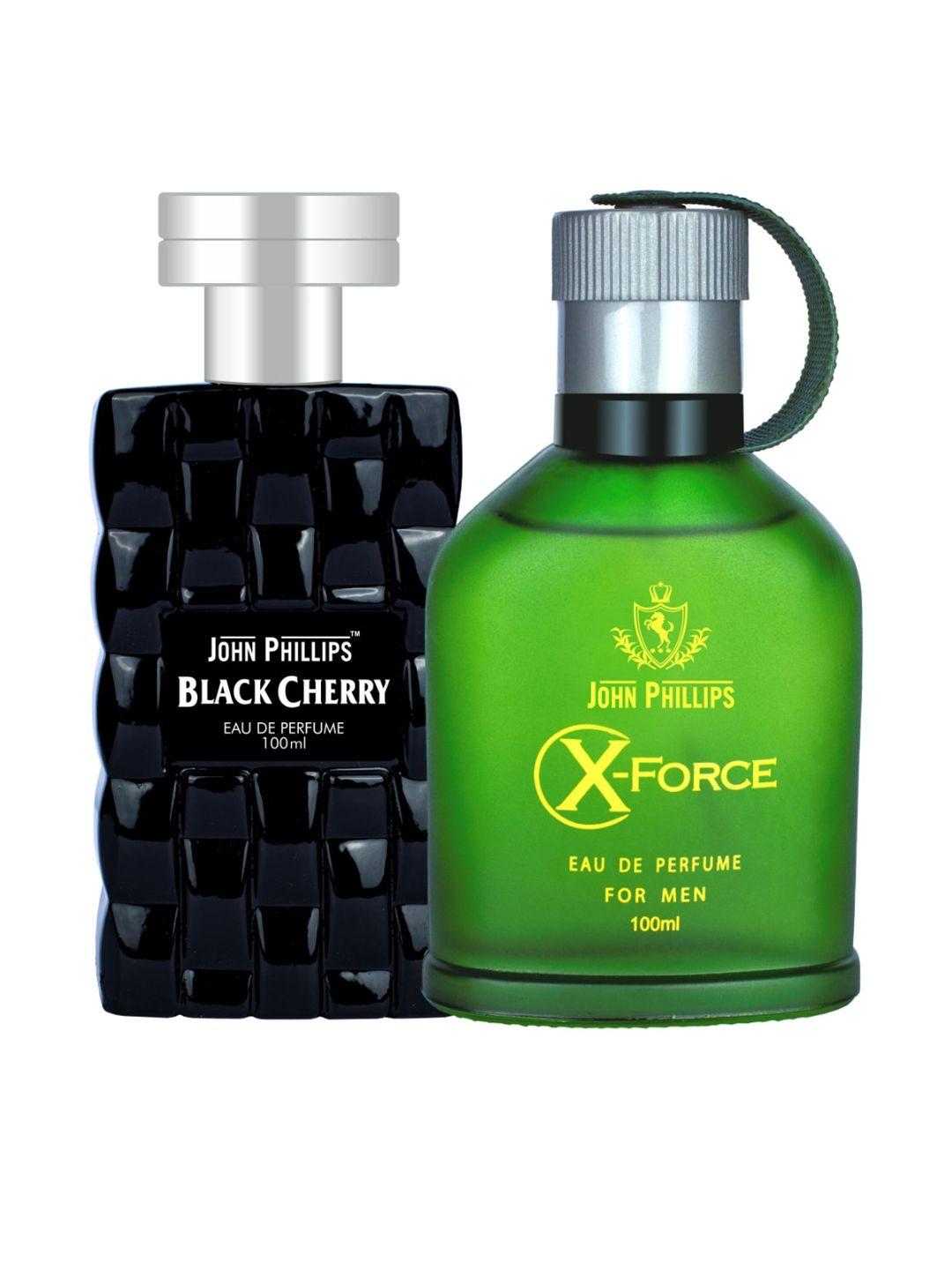john phillips set of 2 black cherry eau de perfume & x-force eau de perfume - 100ml each