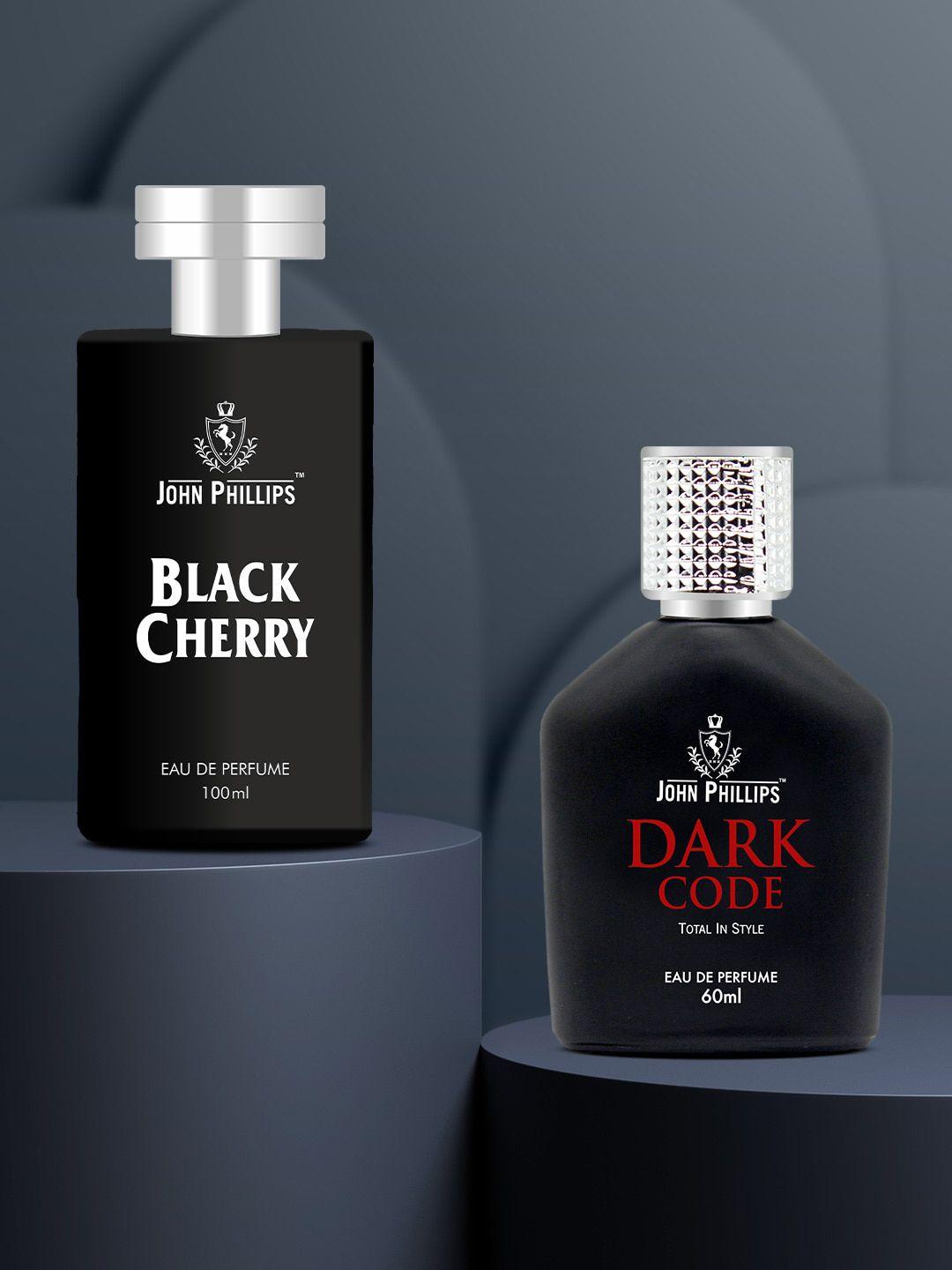 john phillips set of 2 blackcherry & dark code eau de perfumes 60ml & 100ml