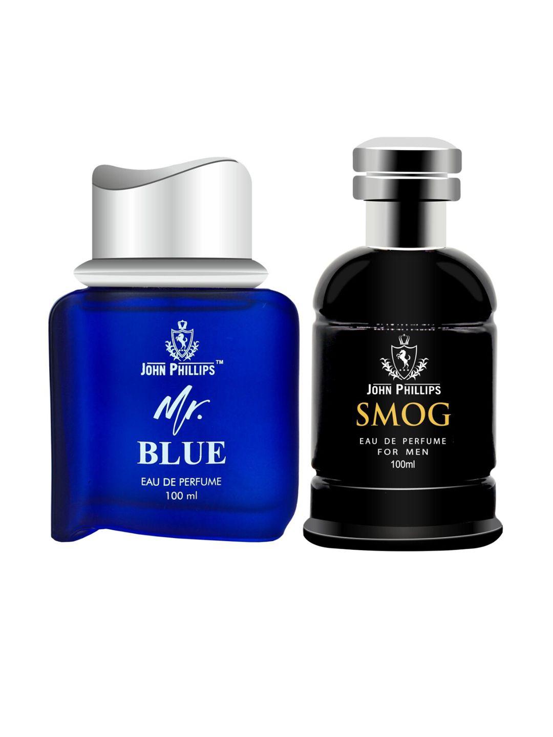 john phillips set of 2 eau de parfum 100 ml each -mr. blue & men smog