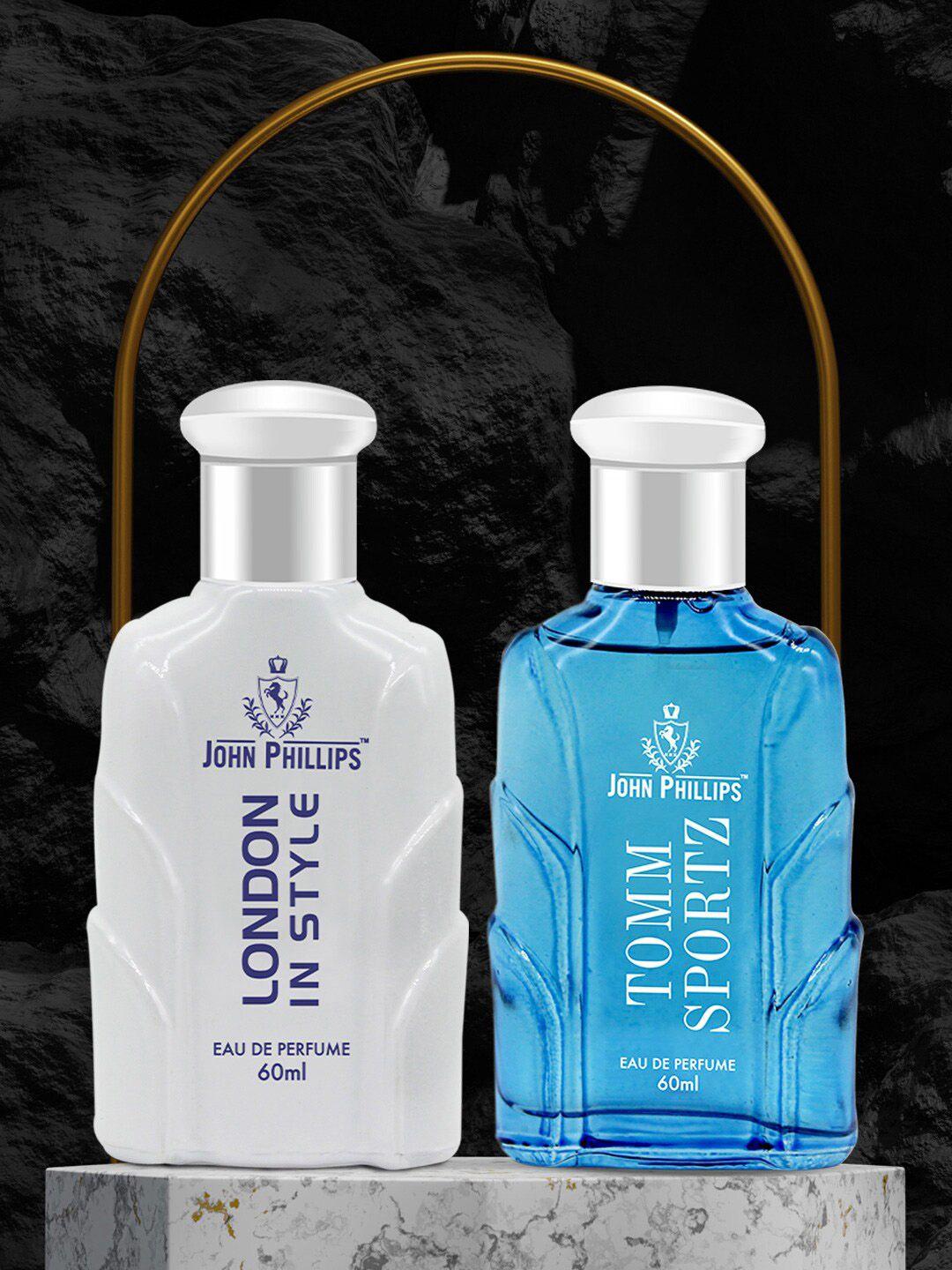 john phillips set of 2 london in style & tomm sportz eau de perfumes 60ml each