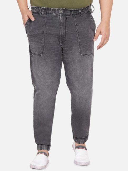 john pride grey regular fit plus size lightly washed jeans