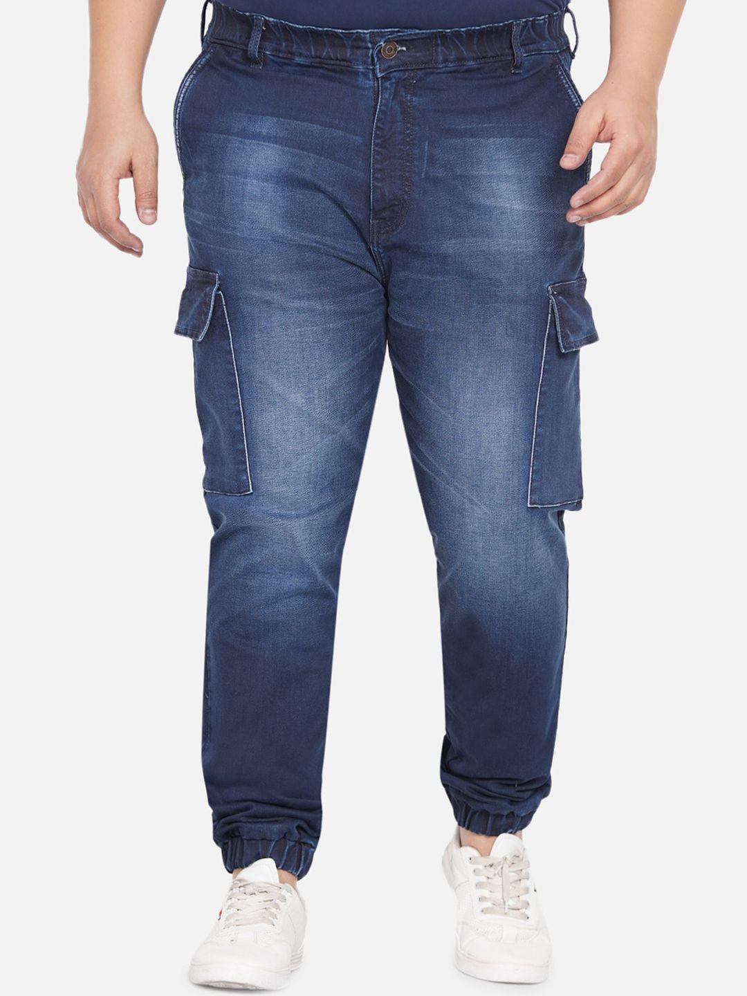 john pride men plus size blue heavy fade cuffed hem stretchable jeans