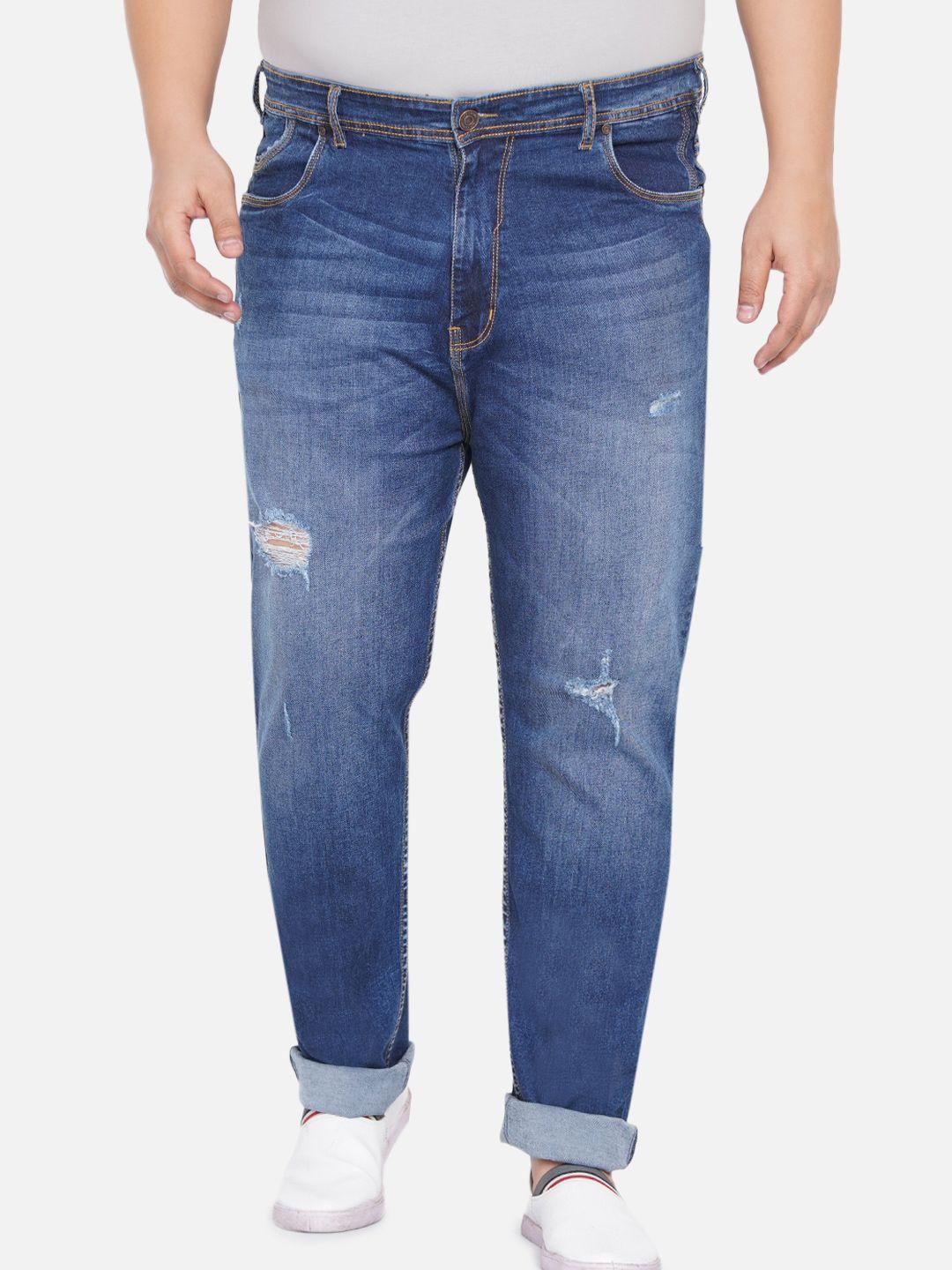 john pride men plus size blue mildly distressed heavy fade stretchable jeans