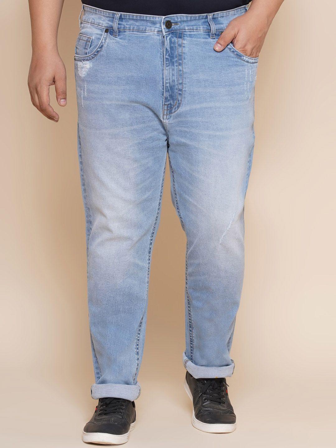 john pride men plus size regular fit low distress heavy fade stretchable jeans