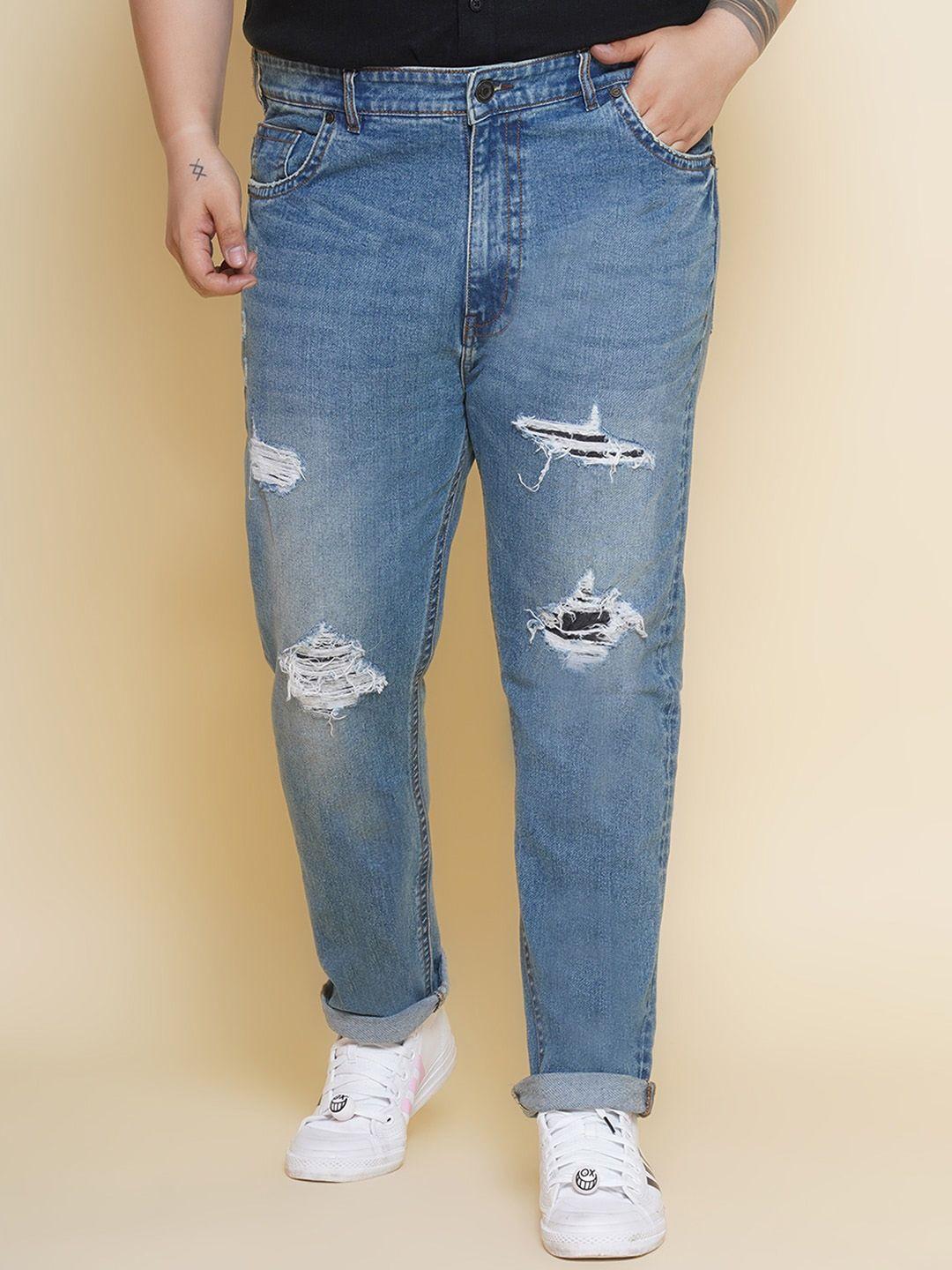 john pride plus size men jean light fade mildly distressed stretchable jeans