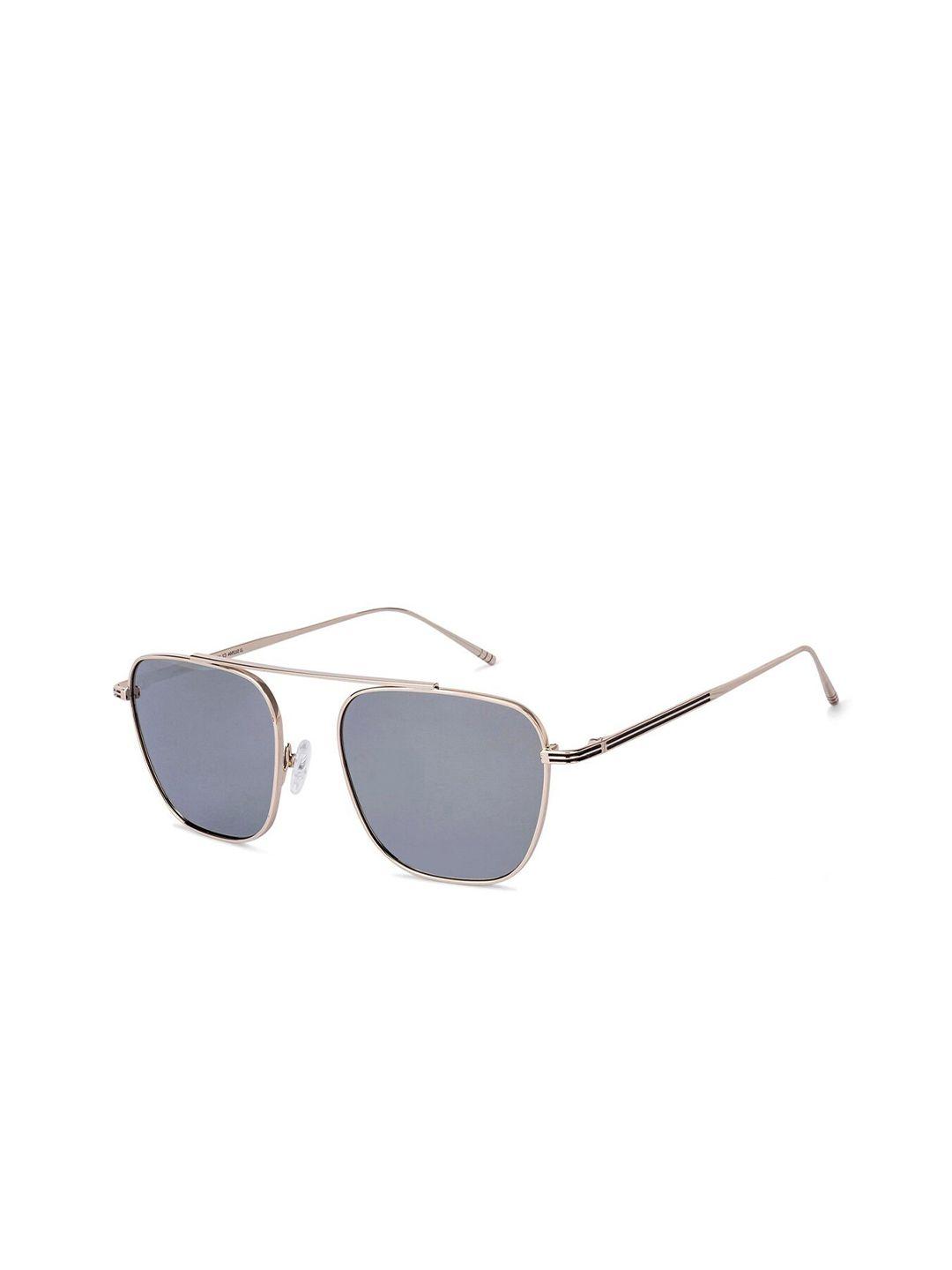 john jacobs grey lens & gold-toned square sunglasses with polarised and uv protected lens