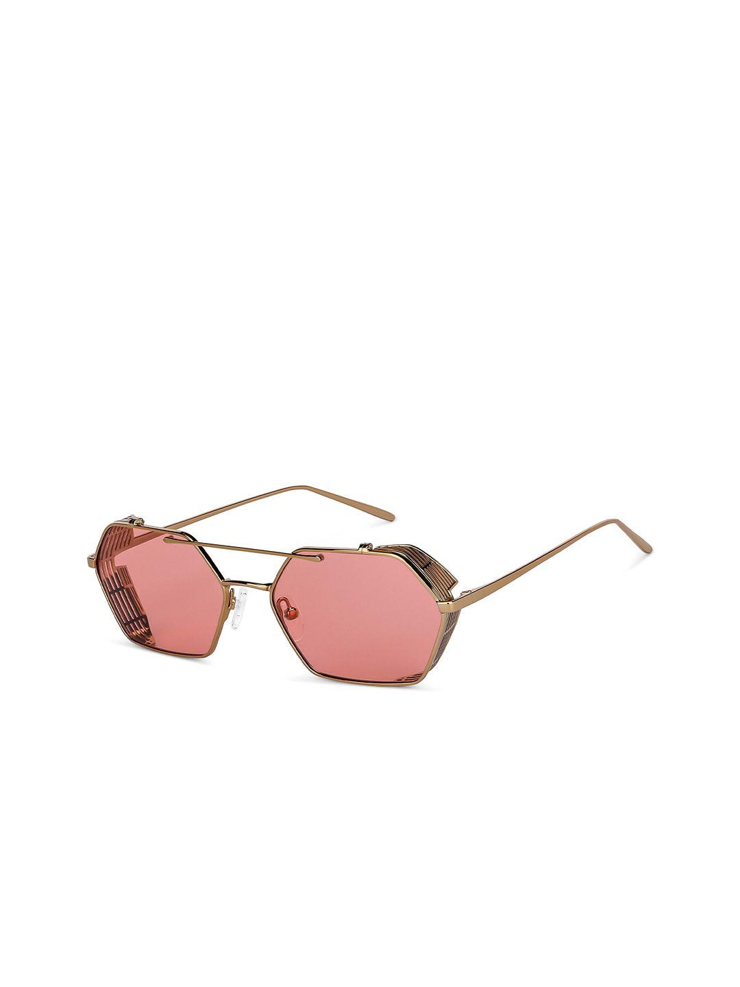 john jacobs unisex pink lens & gold-toned other sunglasses with uv protected lens
