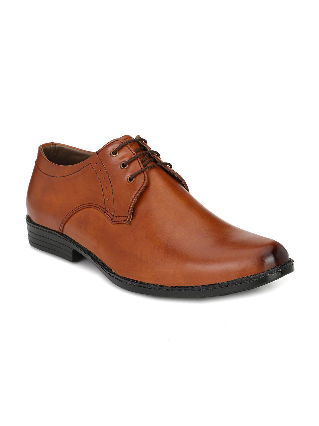 john karsun men tan brown solid formal derbys