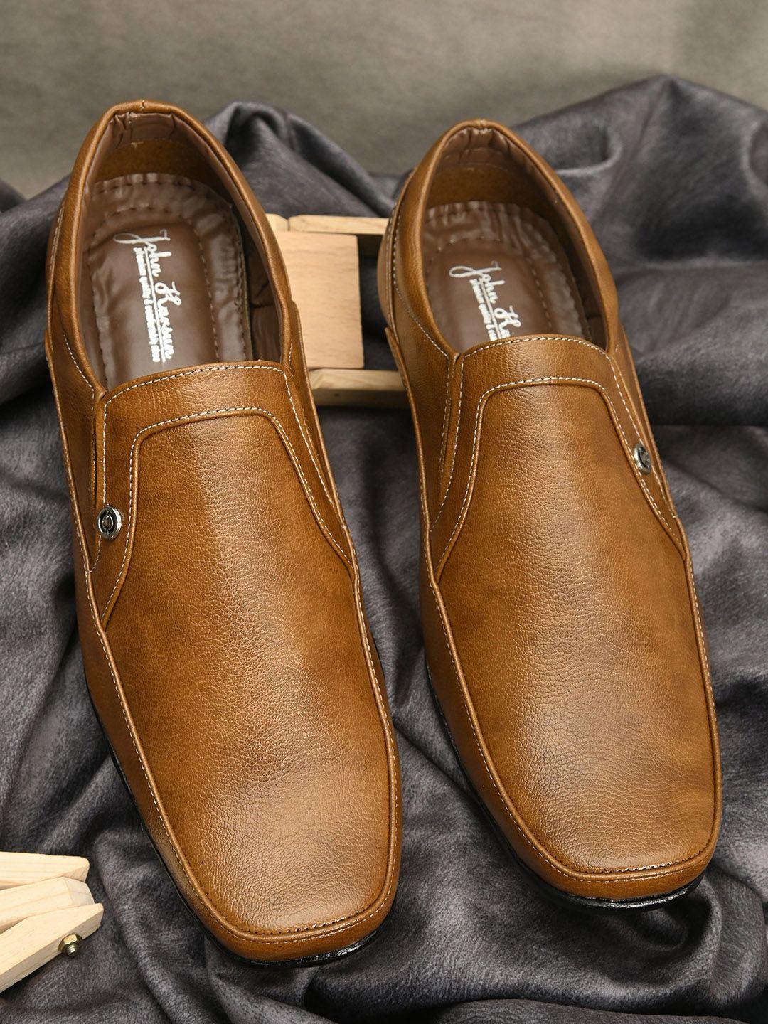 john karsun men tan semiformal formal shoes