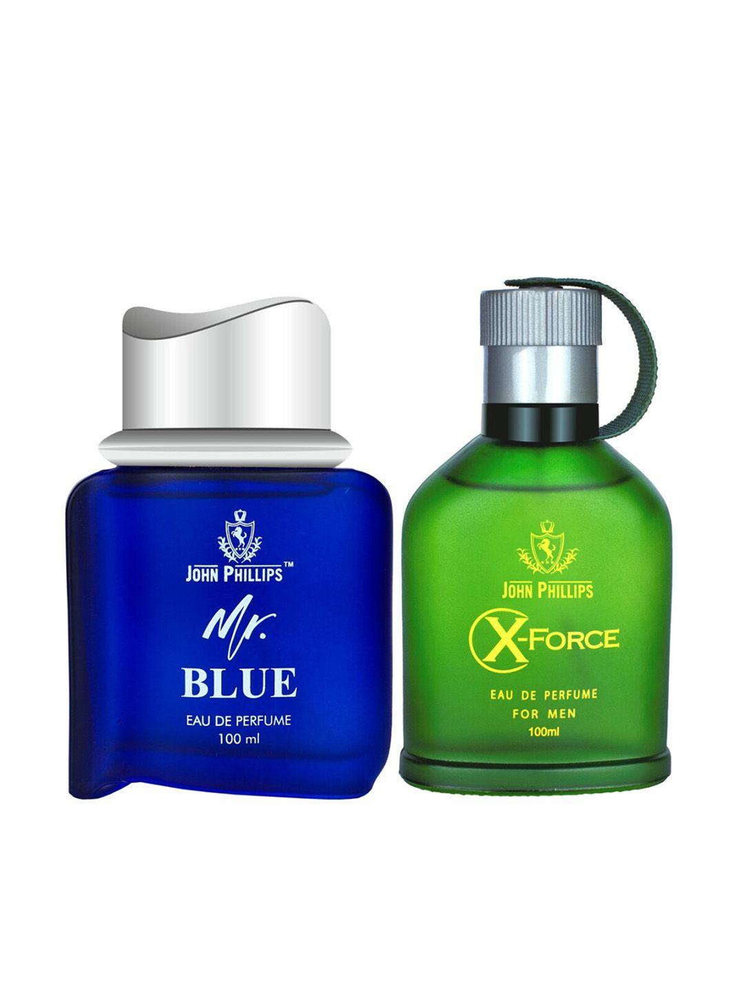 john phillips mr blue & x force set of 2 long lasting eau de parfum  100 ml each
