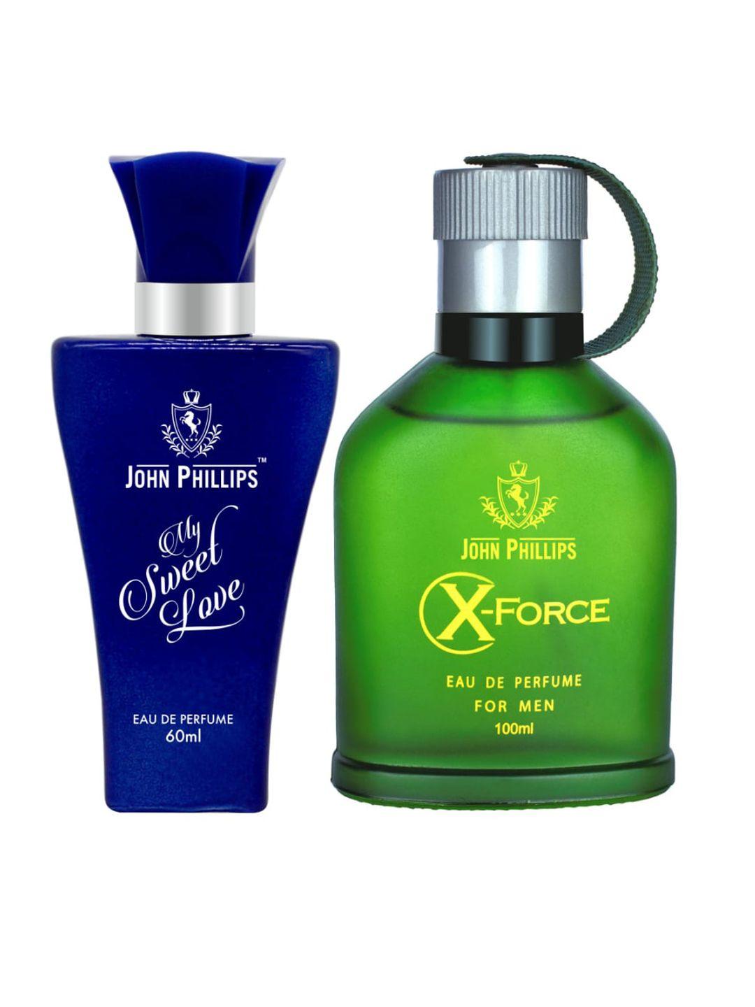 john phillips my sweet love 60 ml & x-force 100 ml set of 2 long lasting eau de parfum