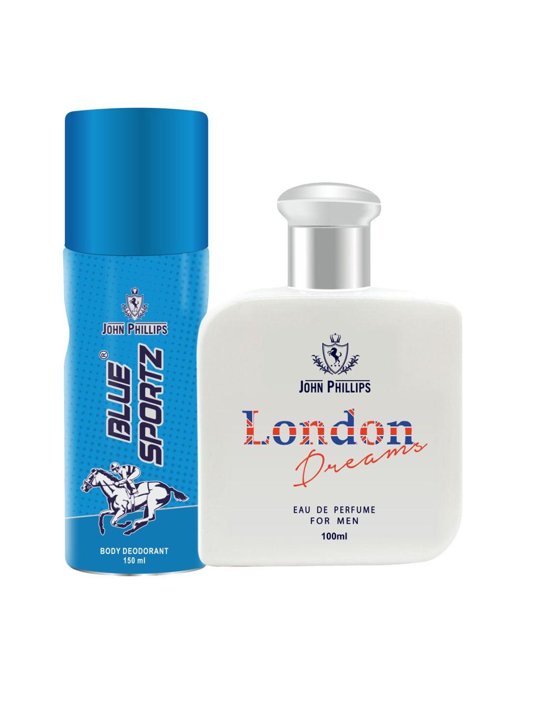john phillips set of 2 london dreams perfume & blue sportz deo