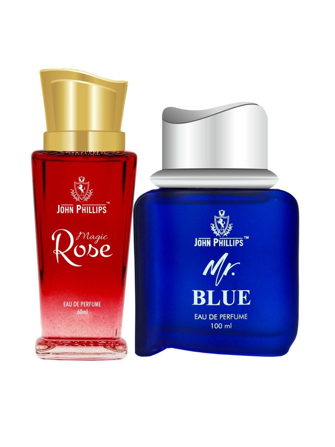 john phillips set of 2 long lasting eau de parfum - magic rose 60 ml & mr blue 100 ml