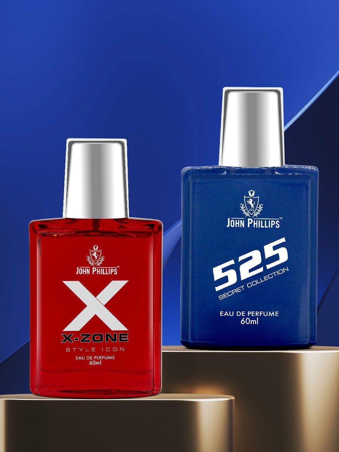 john phillips set of 2 luxury x zone & 525 eau de perfume 60ml each