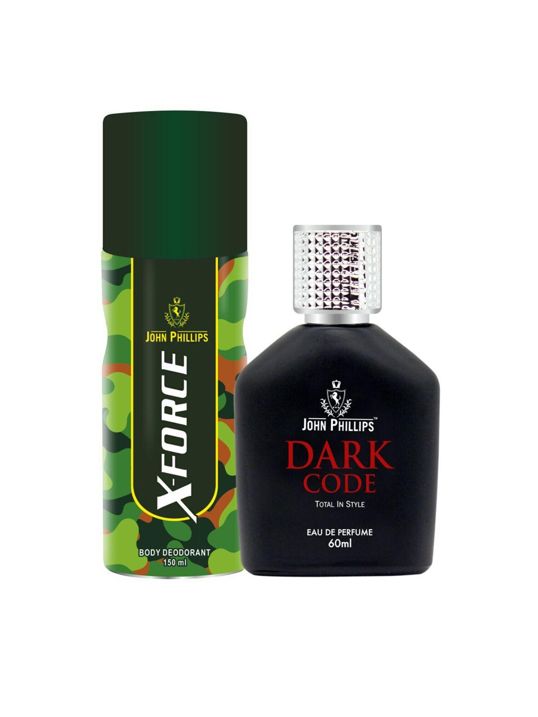 john phillips set of dark code total in style eau de parfum 60ml & x force deodorant 150ml