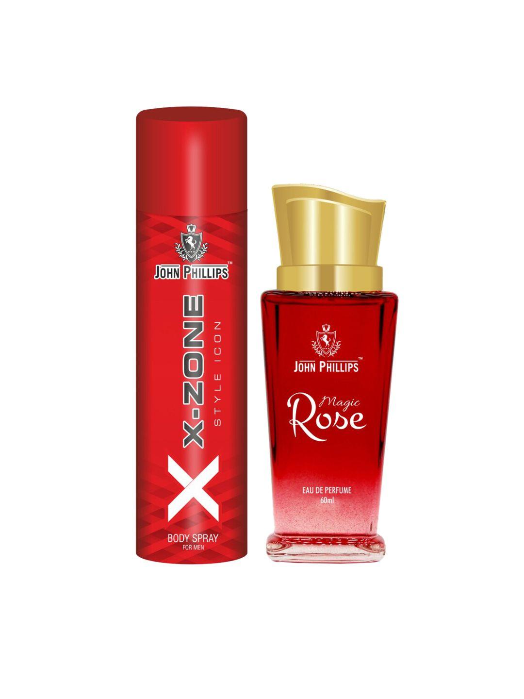 john phillips set of magic rose eau de parfum 60ml & xx-zone deodorant 90ml