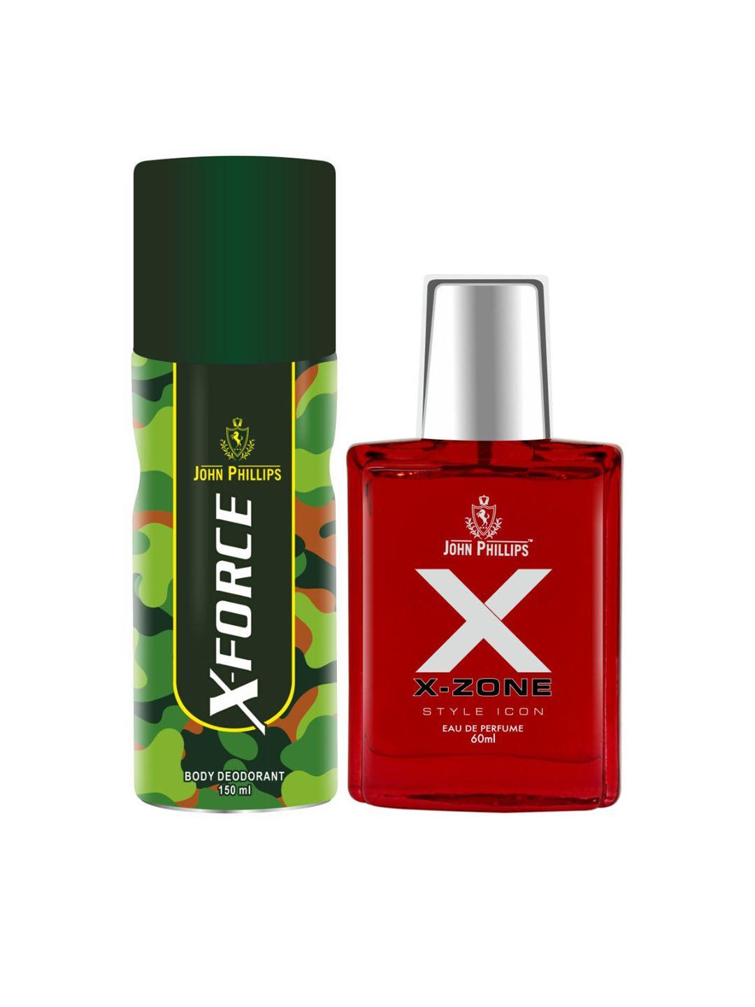 john phillips set of x force body deodorant 150ml & xx-zone style icon edp 60ml