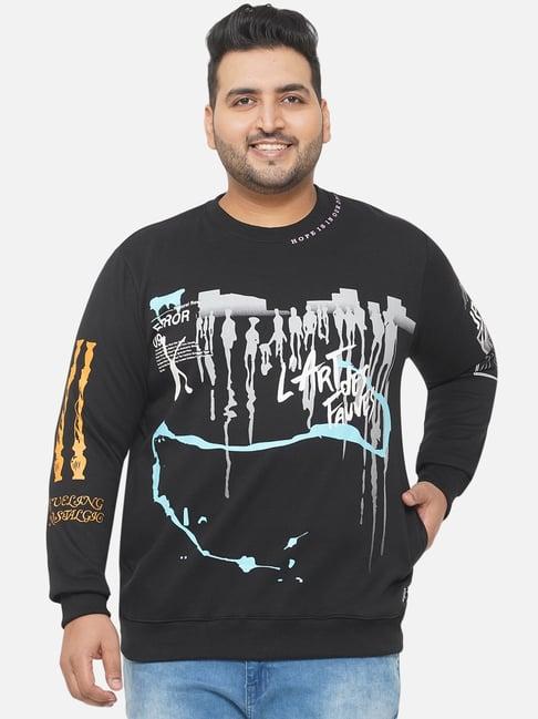 john pride black regular fit plus size sweatshirt