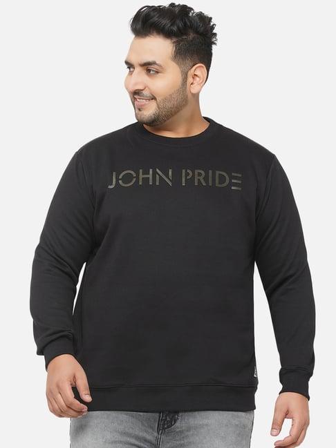 john pride black regular fit plus size sweatshirt