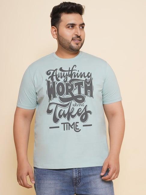 john pride green regular fit printed t-shirt