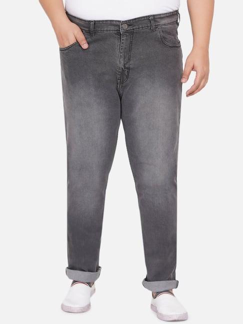 john pride grey regular fit plus size jeans