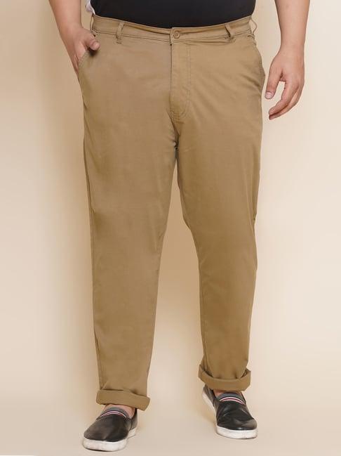 john pride khaki regular fit plus size chinos