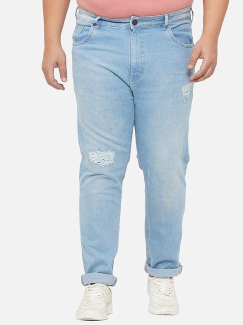 john pride light blue lightly washed regular fit plus size jeans