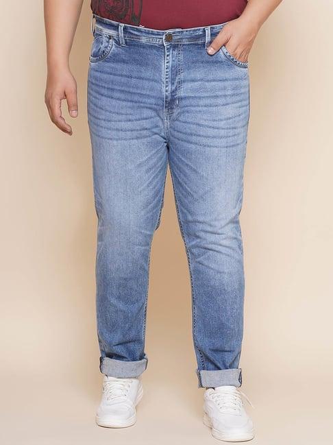 john pride light blue regular fit lightly washed jeans