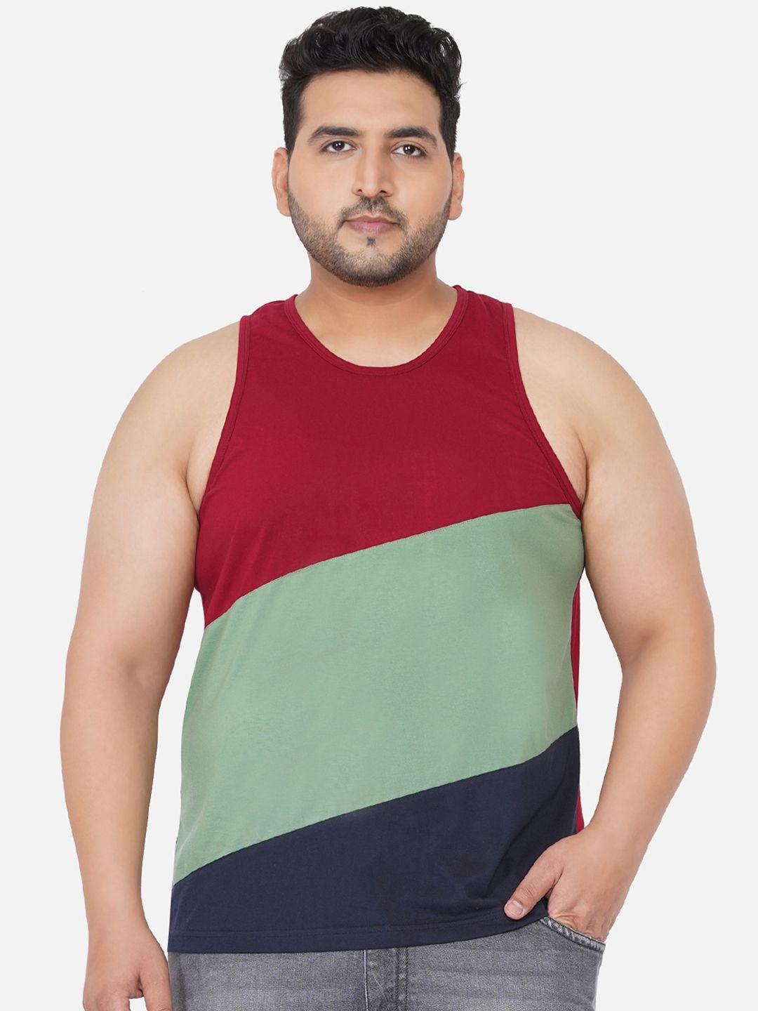 john pride men maroon colourblocked t-shirt