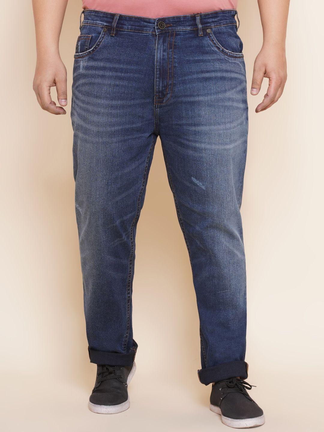 john pride men plus size regular fit low distress light fade stretchable jeans