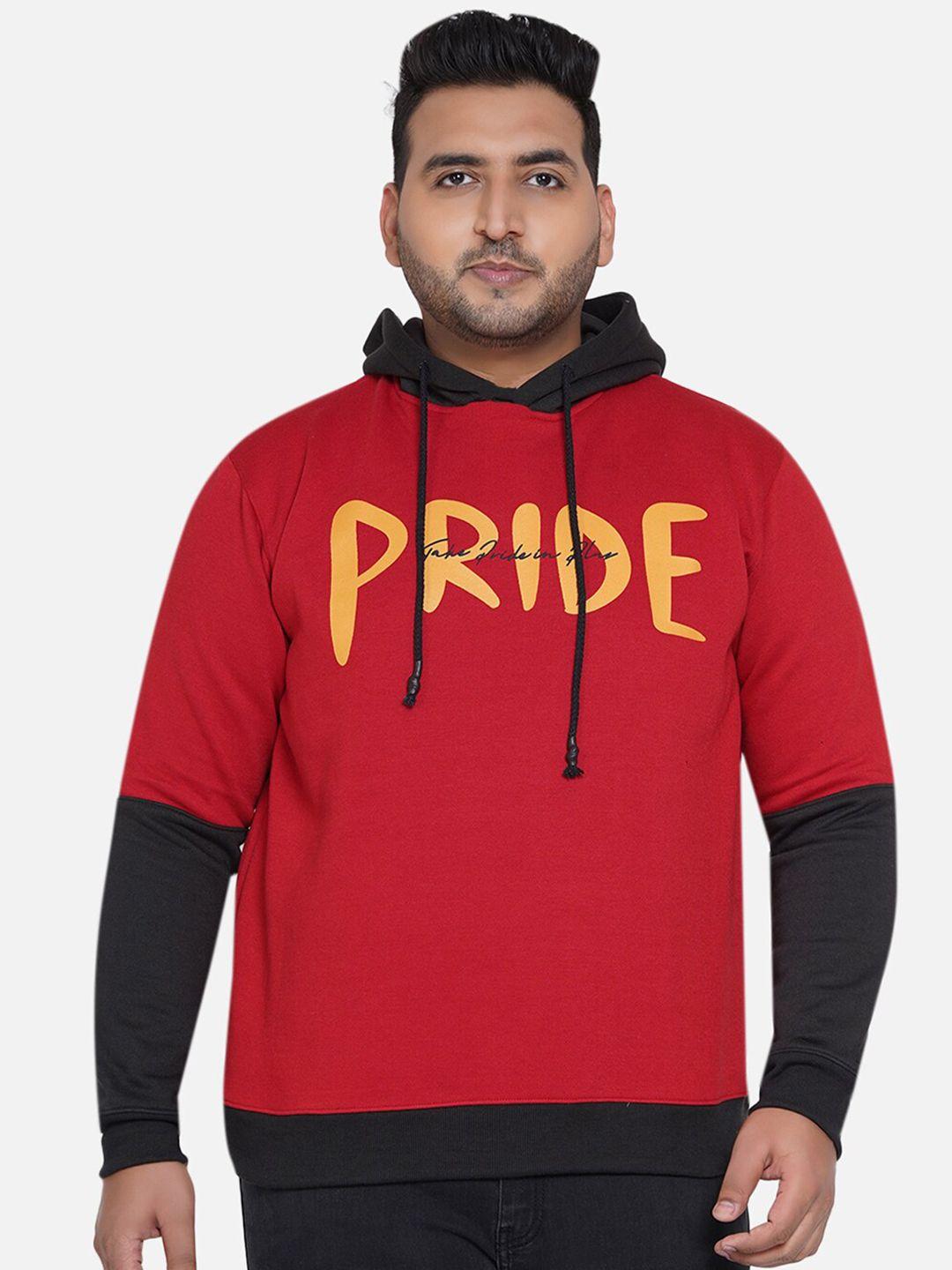 john pride men red printed hooded sweatshirt