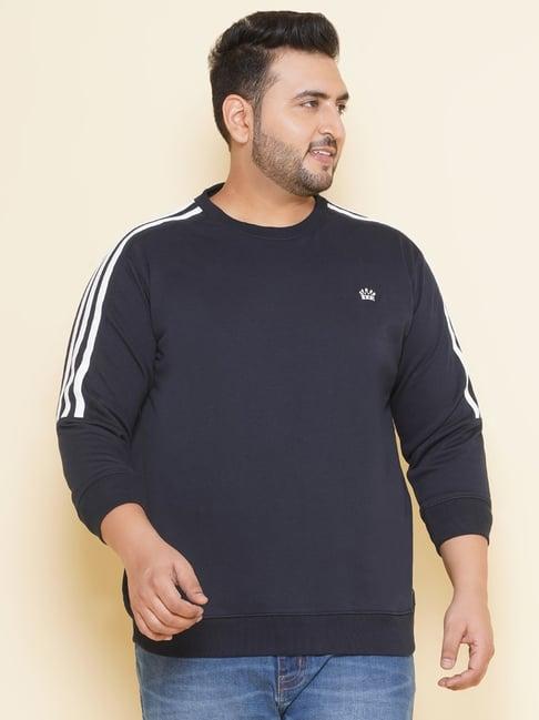 john pride navy regular fit plus size striped sweatshirt