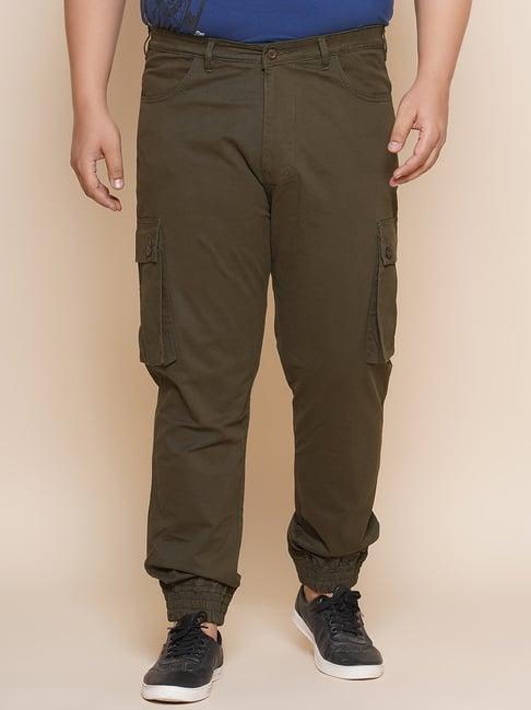 john pride olive regular fit plus size cargo joggers