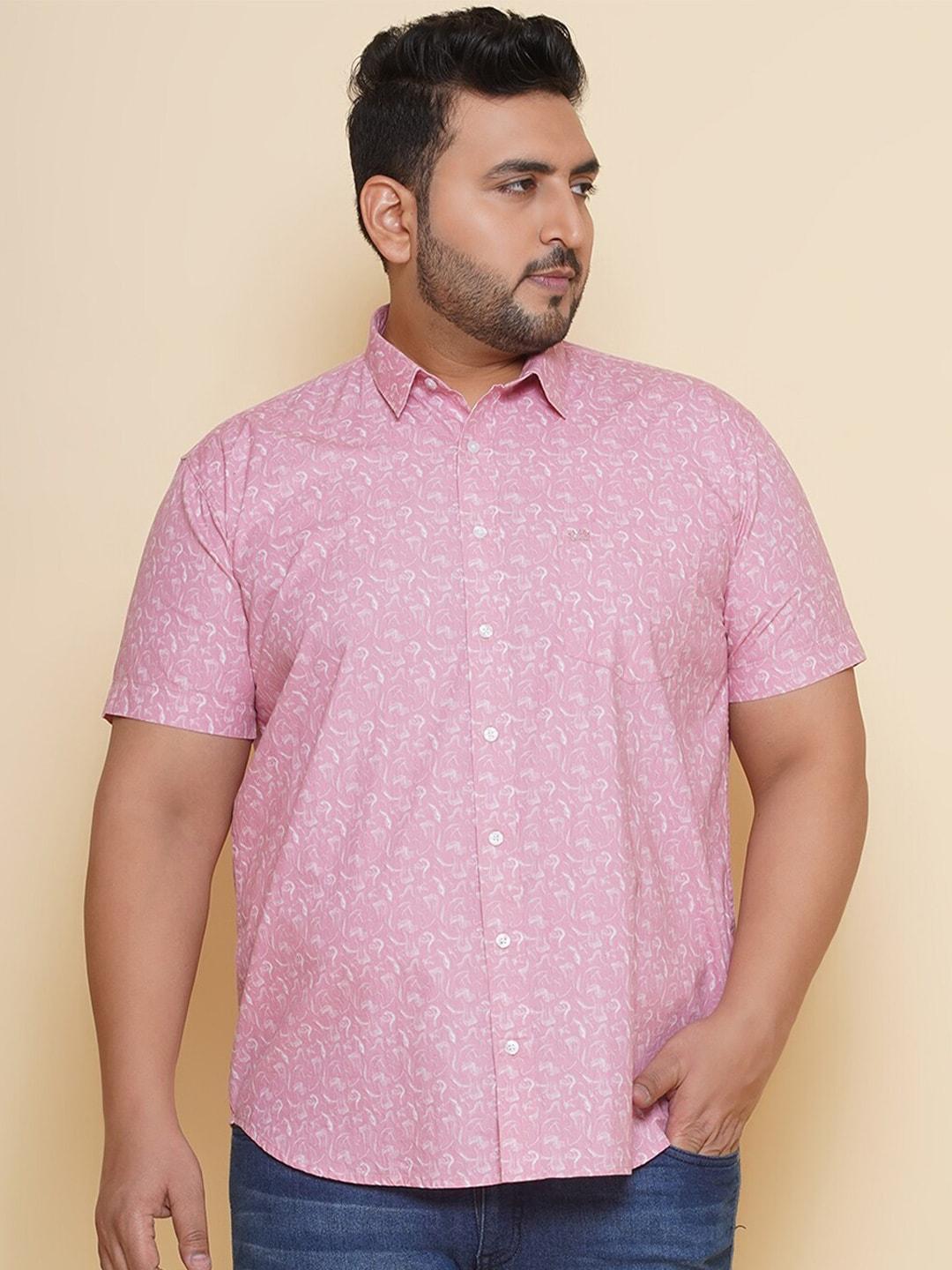 john pride plus size abstract printed pure cotton casual shirt