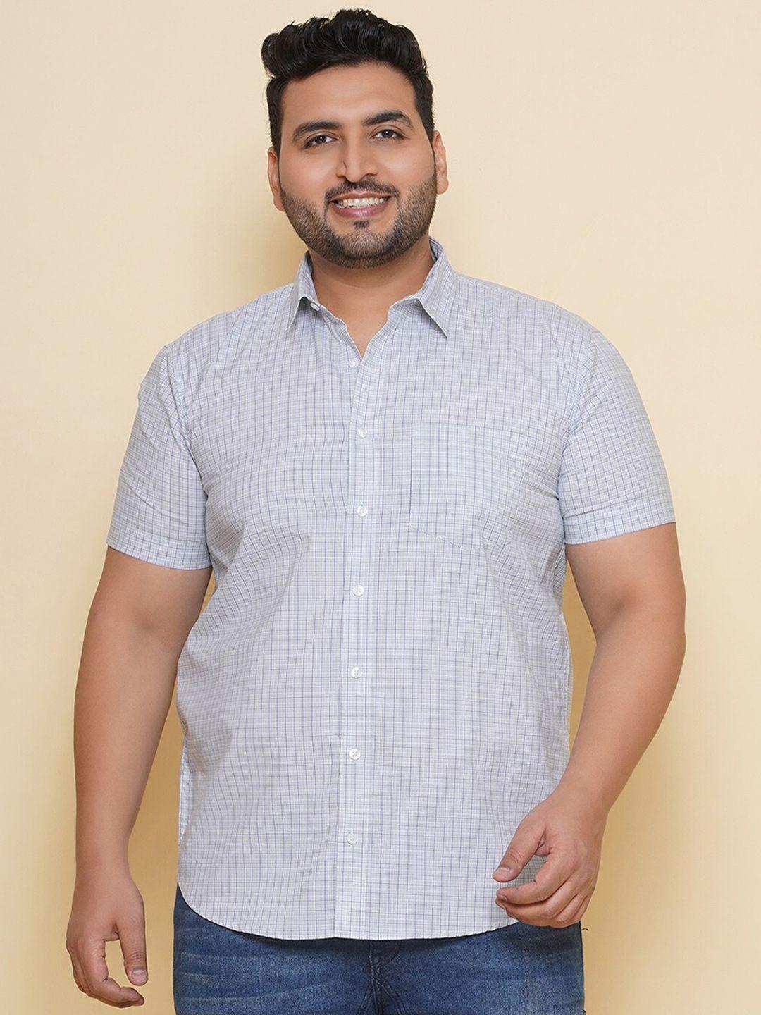 john pride plus size checked pure cotton casual shirt