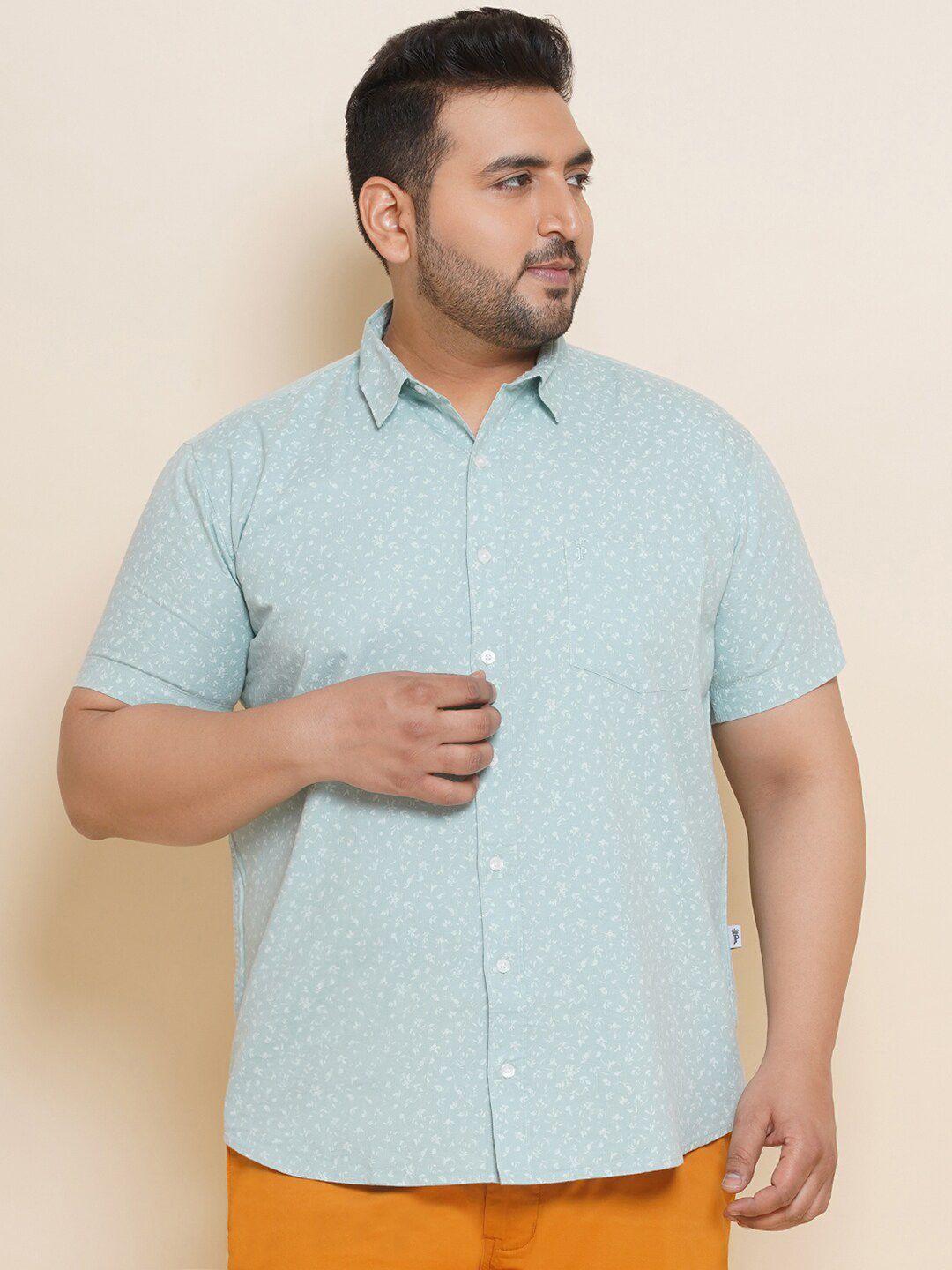 john pride plus size floral printed pure cotton casual shirt