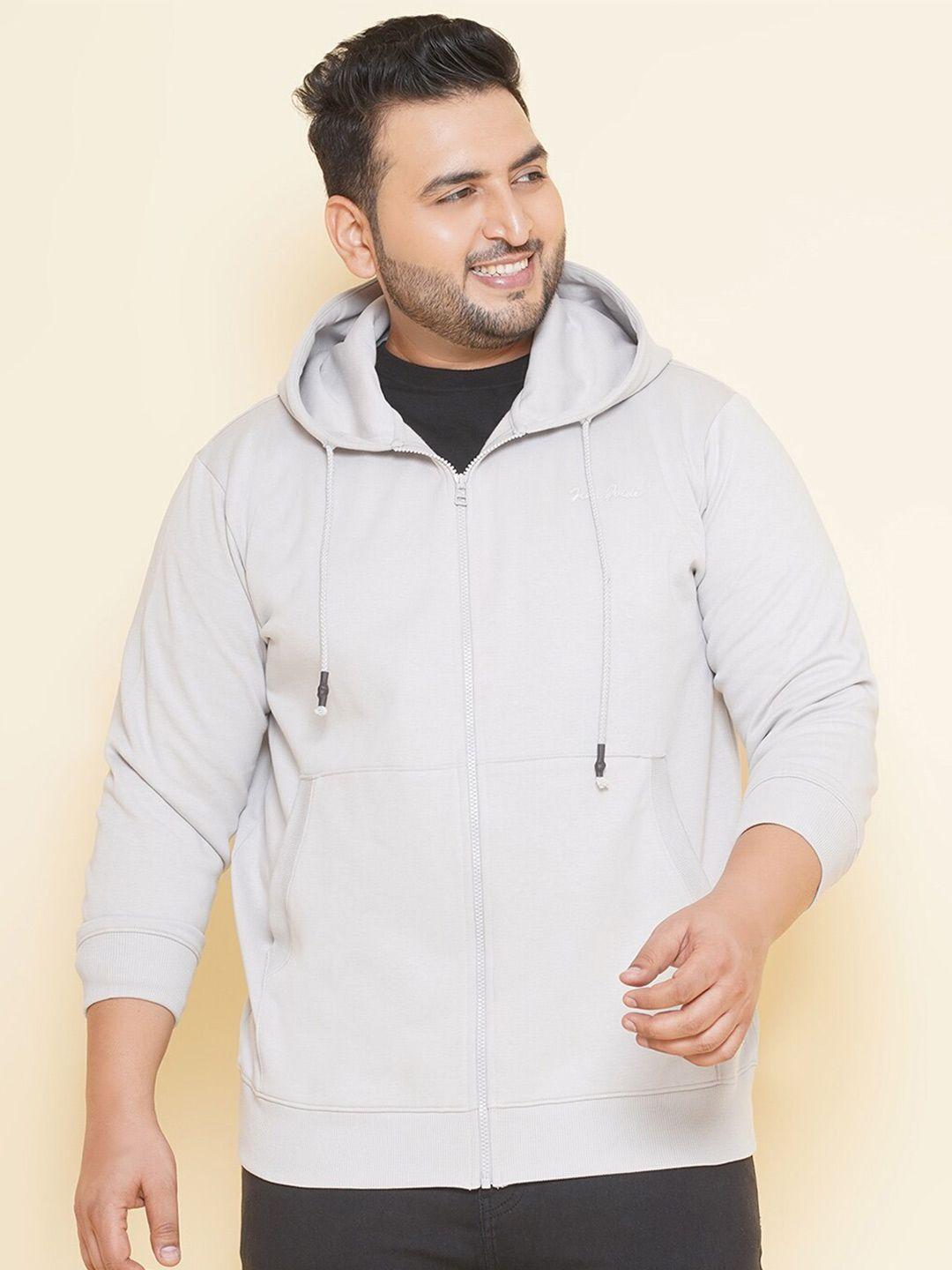 john pride plus size hooded fleece front open sweatshirt