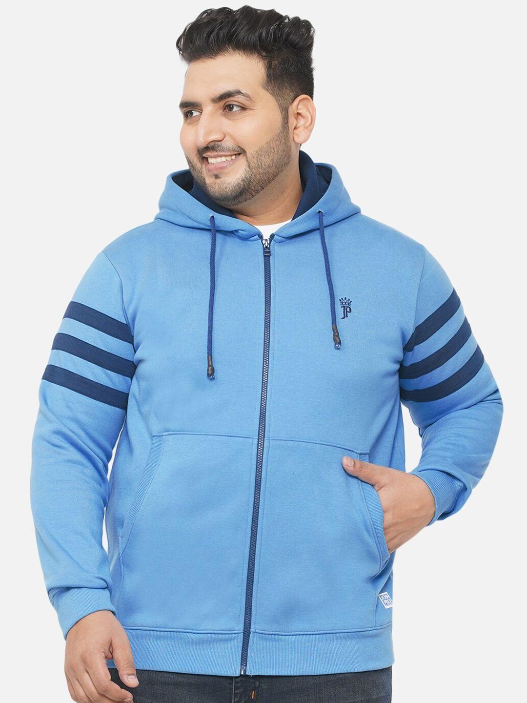 john pride plus-size men blue hooded sweatshirt