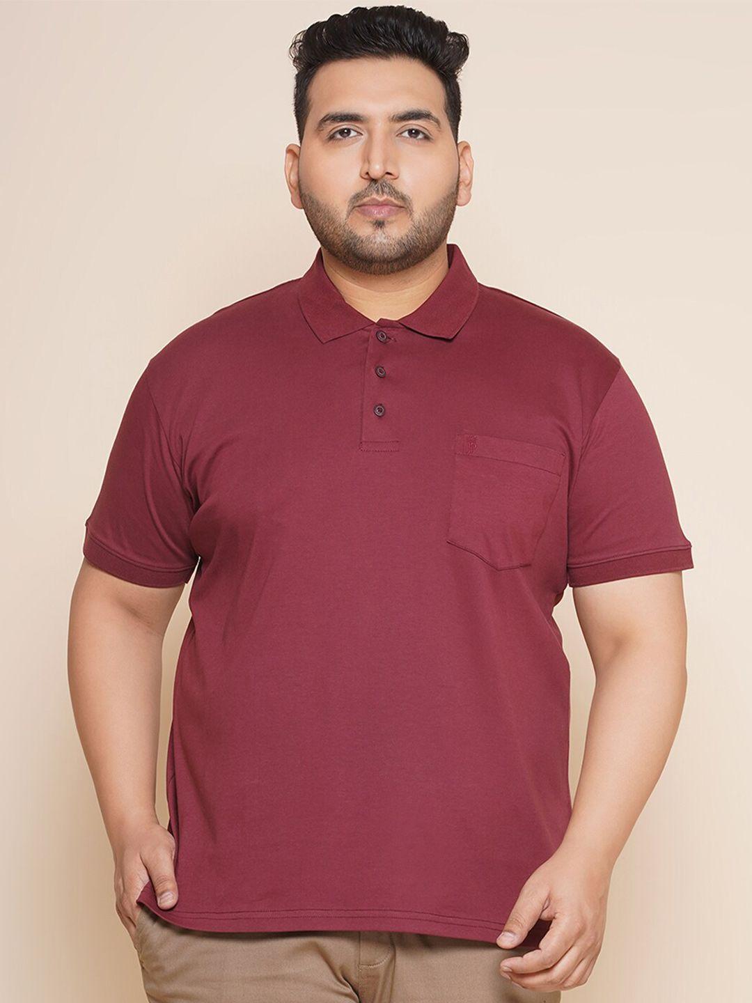 john pride plus size polo collar pure cotton t-shirt