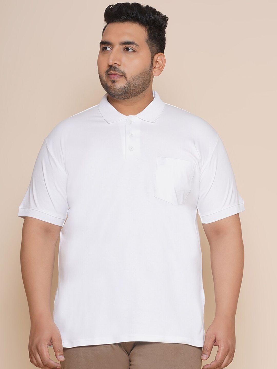 john pride plus size polo collar pure cotton t-shirt