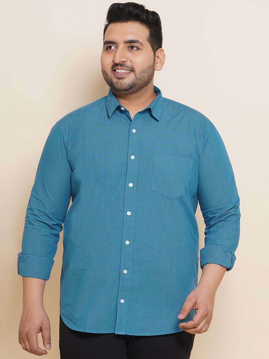 john pride plus size spread collar cotton casual shirt