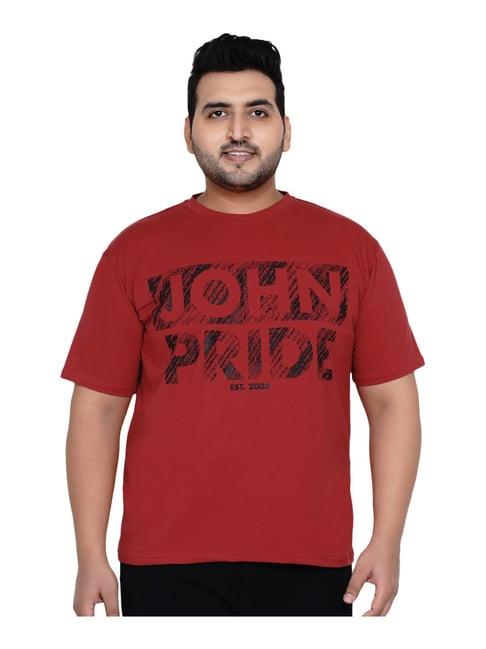 john pride red plus size crew t-shirt