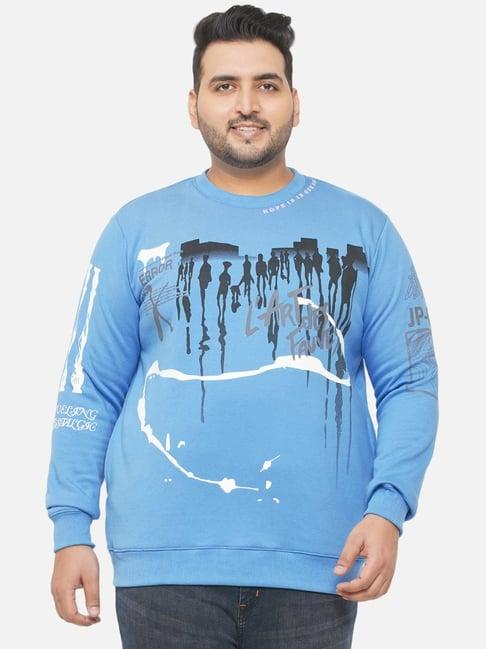 john pride sky blue regular fit plus size sweatshirt