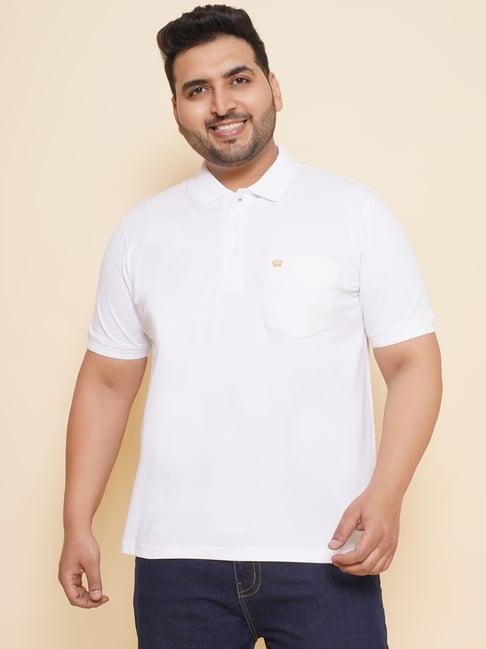 john pride white regular fit polo t-shirt