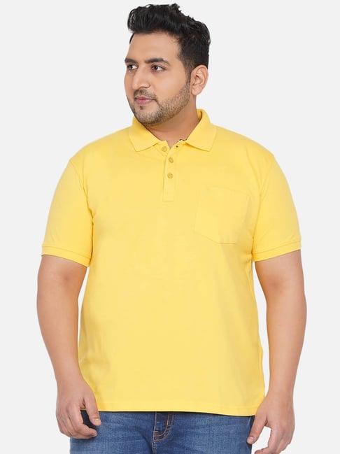 john pride yellow plus size polo t-shirt