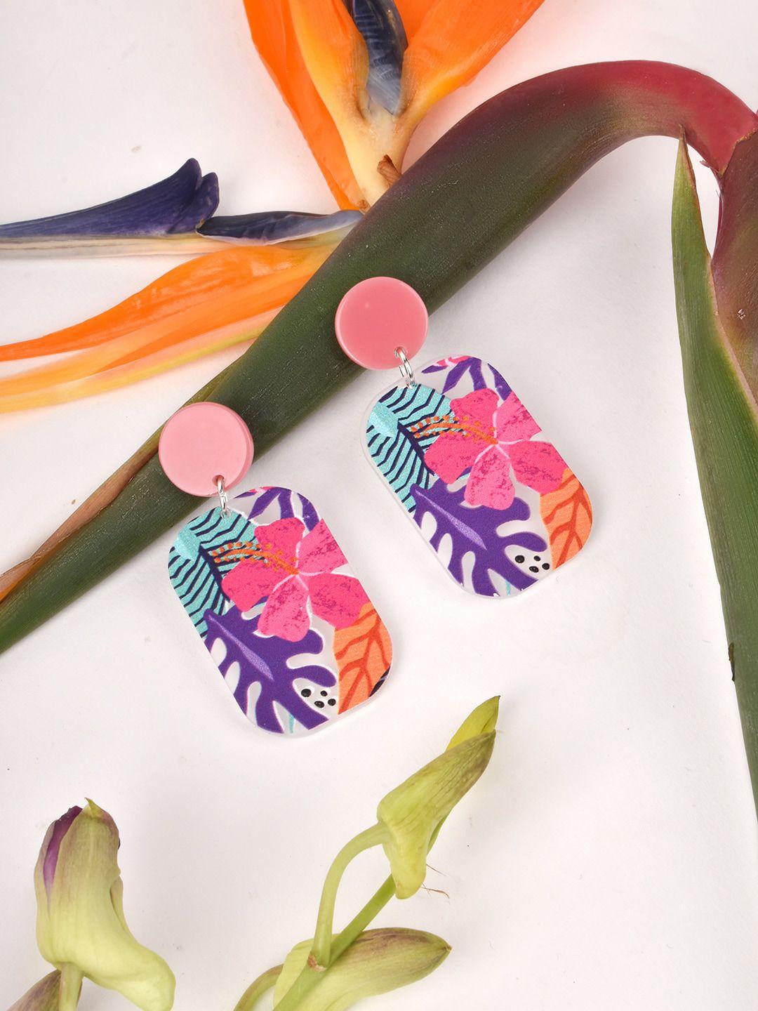 joker & witch multicoloured contemporary tropical drop earrings