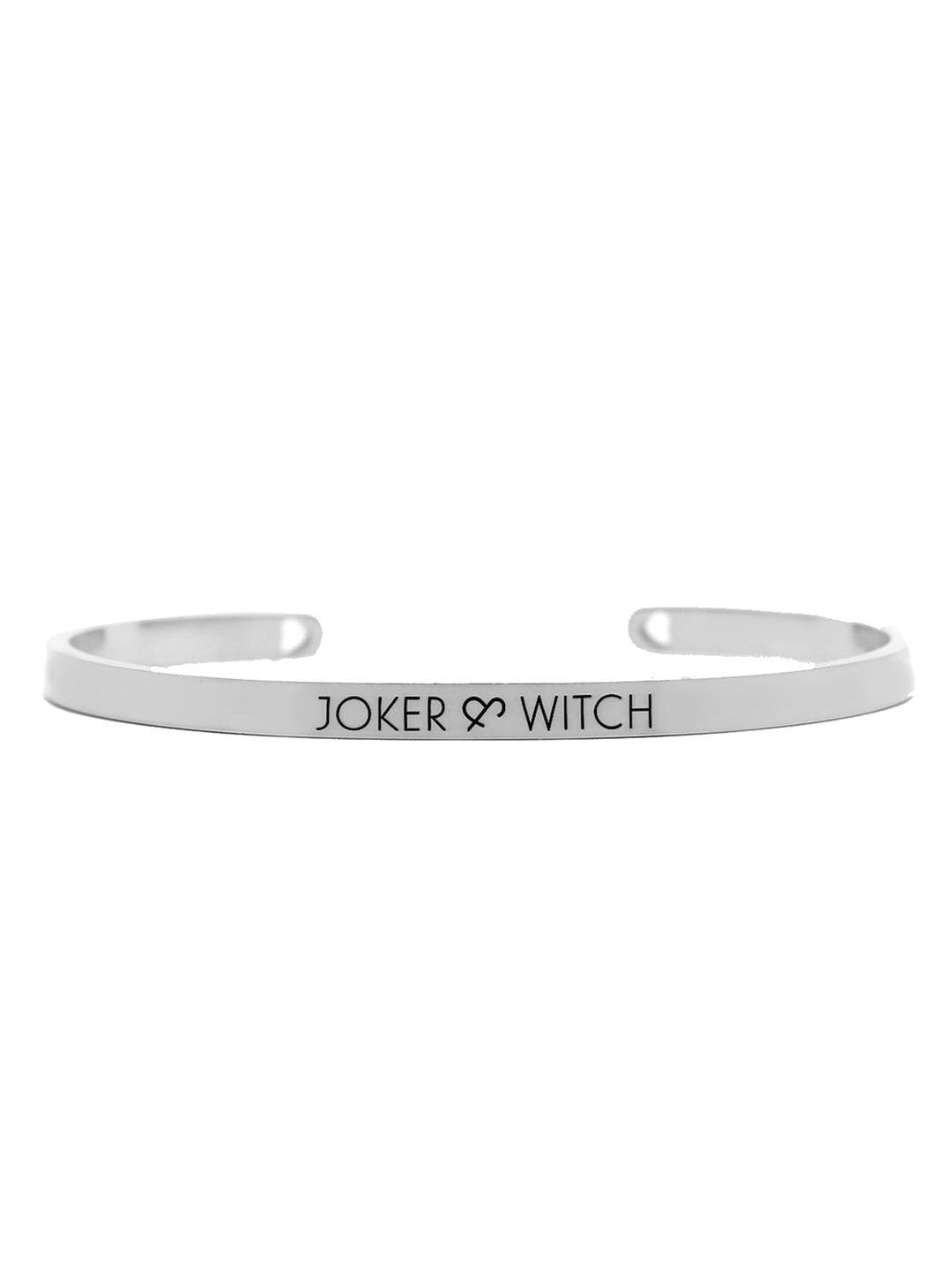 joker & witch women silver-toned bracelet