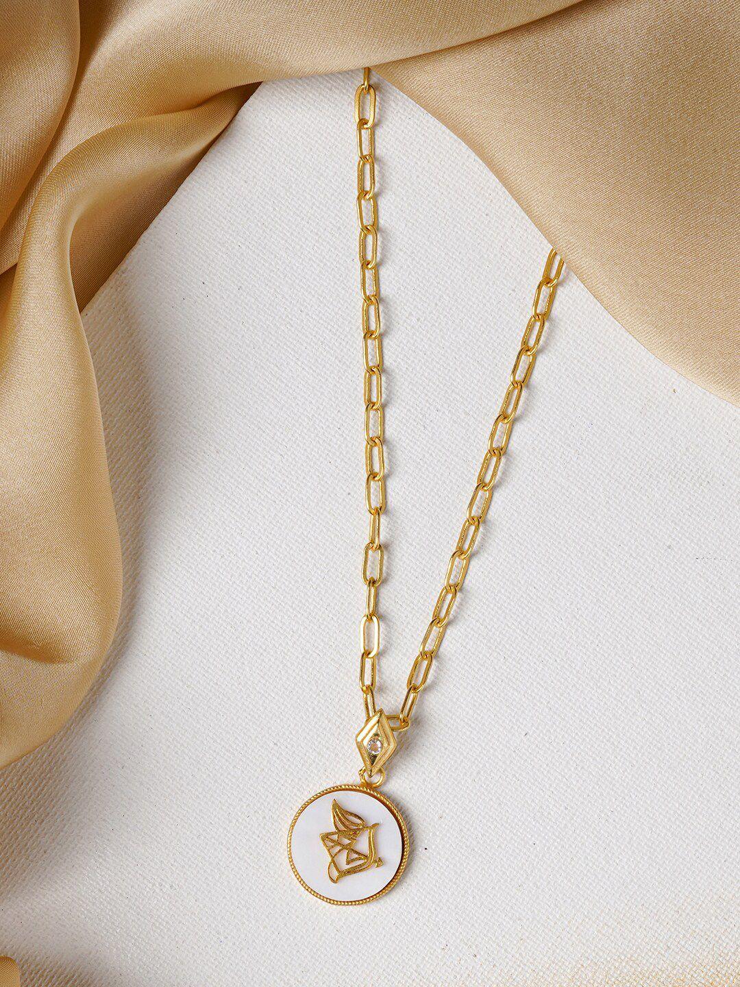 joker & witch 18k gold-plated sagittarius zodiac brass pendant handcrafted necklace