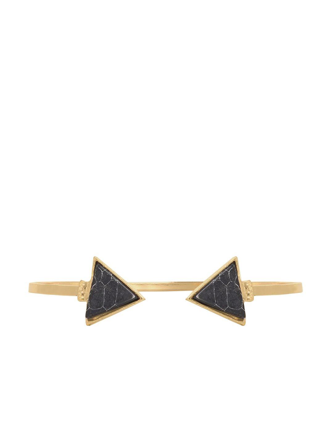 joker & witch gold-plated & black marble arrow cuff bracelet