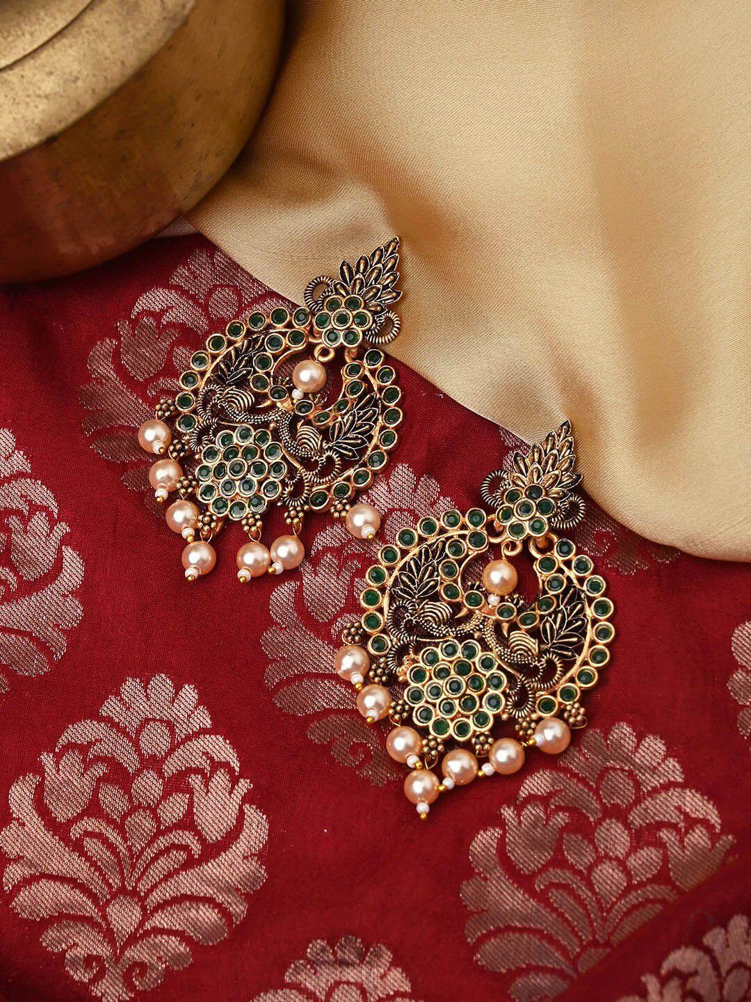 joker & witch gold-plated contemporary chandbali earrings
